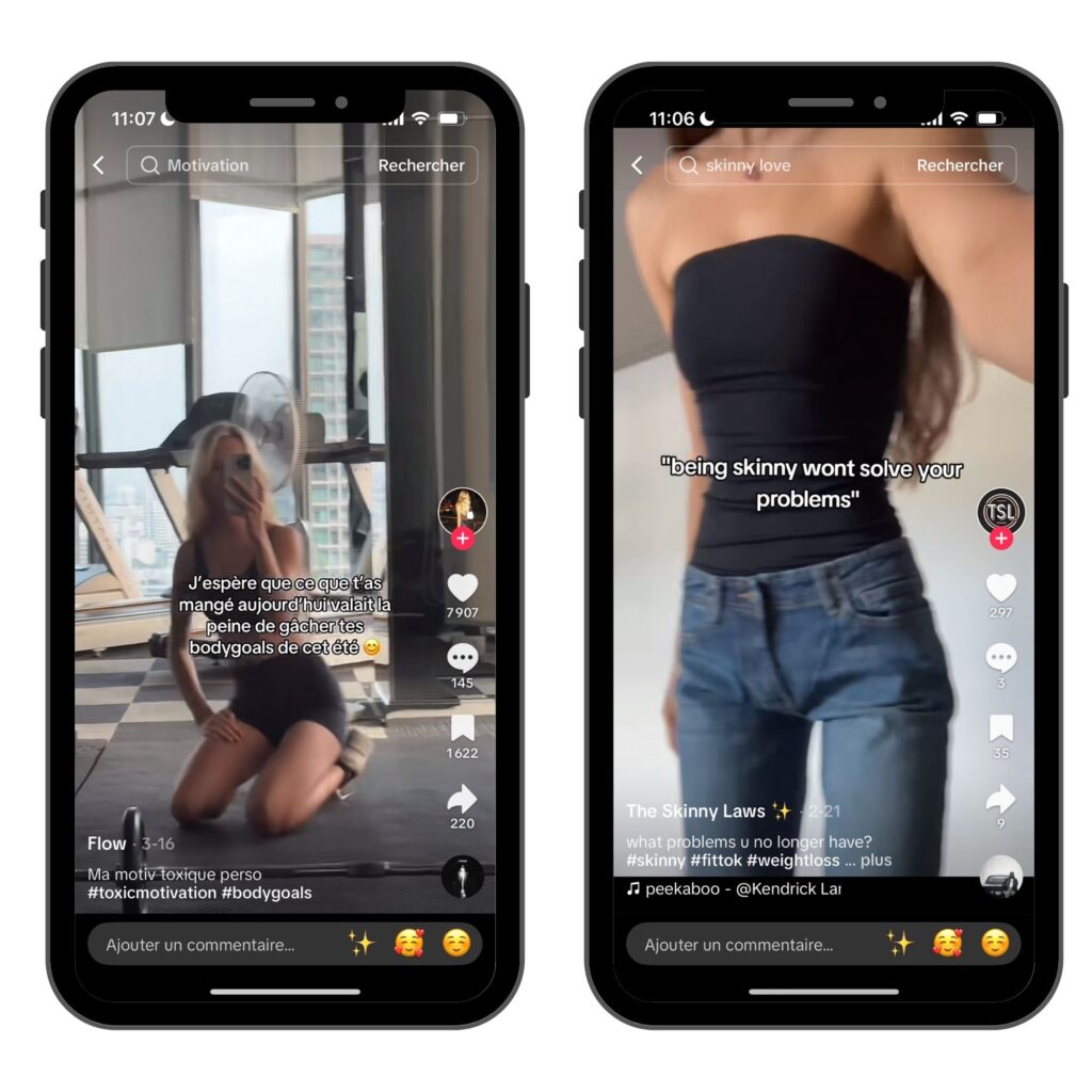 Messages agressifs et culpabilisants sur TikTok concernant la tendance : #SkinnyTok