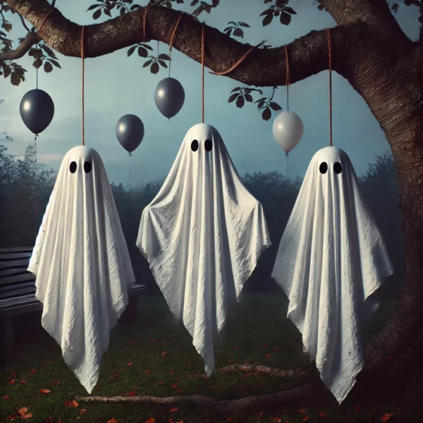 Recycler les draps pour en faire des fantômes pour Halloween