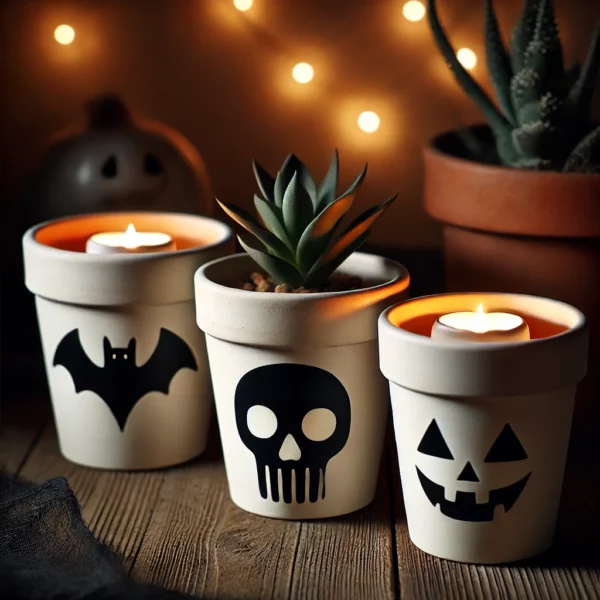 Peindre des pots de fleur pour Halloween