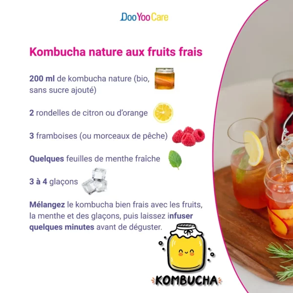 Kombucha nature aux fruits frais