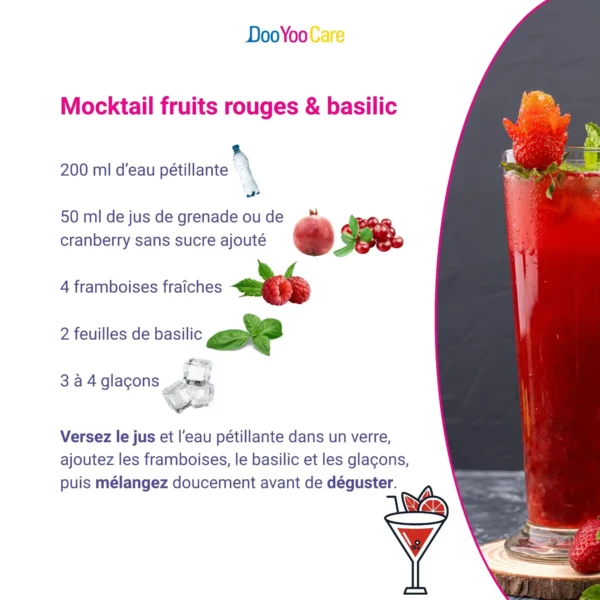 Mocktail fruits rouges & basilic